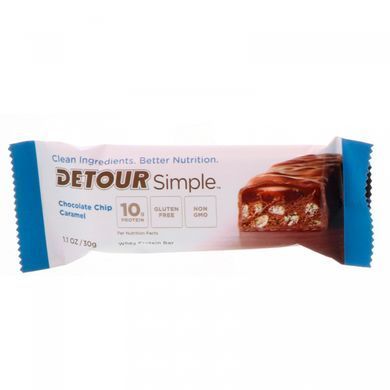 Simple, Батончики с Сывороточным Белком, Карамель с Шоколадной Крошкой, Detour, 9 батончиков по 1,1 унции (30 г) каждый купить в Киеве и Украине