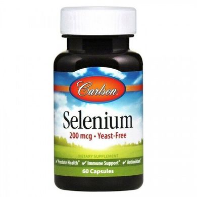 Селен, Selenium, Carlson Labs, 200 мкг, 60 капсул