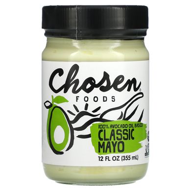 Chosen Foods, 100% олія авокадо, класичний майонез, 12 рідких унцій (355 мл)