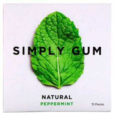Жувальна гумка, Натуральна м'ята, Simply Gum, 15 штук