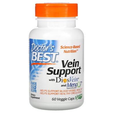 Підтримка для вен від варикозу, Vein Support with DiosVein і MenaQ7, Doctor's Best, 60 вегетаріанських капсул