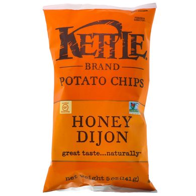 Картофельные чипсы, мед и дижонская горчица, Kettle Foods, 5 унц. (141 г) купить в Киеве и Украине