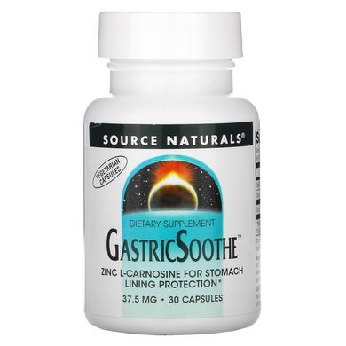 Заспокоєння шлунково-кишкового тракту, GastricSoothe Zinc L-Carnosine, Source Naturals, 37,5 мг, 30 капсул