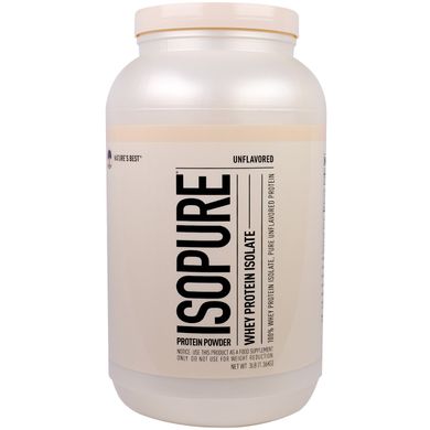 Ізолят сироваткового білка, без смакових добавок, Nature's Best, IsoPure, 3 фунта (136 г)