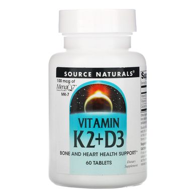 Вітамін К2, Vitamin K2, Source Naturals, 100 мкг, 60 таблеток