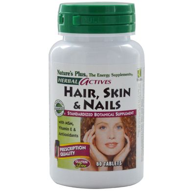 Рослинний комплекс для волосся, шкіри і нігтів Natures Plus (Hair, Skin and Nails Herbal Actives) 60 таблеток