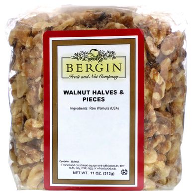 Волоський горіх половинками і шматочками, Bergin Fruit and Nut Company, 11 унцій (312 г)