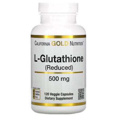 Відновлений глутатіон California Gold Nutrition (L-Glutathione Reduced) 500 мг 120 рослинних капсул