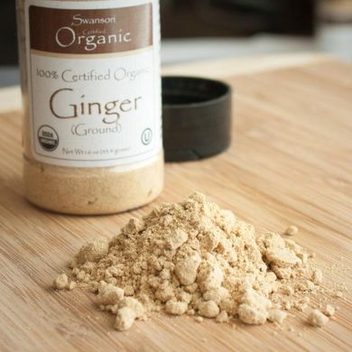 100% сертифікований органічний імбир (мелений), 100% Certified Organic Ginger (Ground), Swanson, 91 г