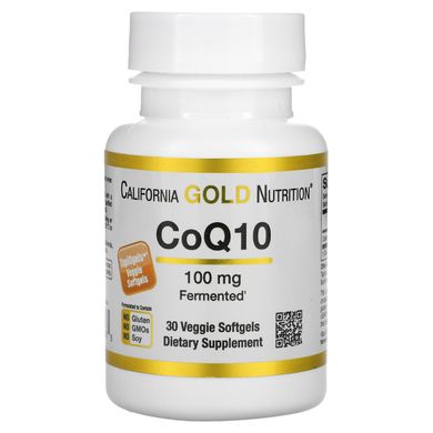 Коэнзим Q10 California Gold Nutrition (Coenzyme Q10 CoQ10) 100 мг 30 овощных мягких капсул купить в Киеве и Украине