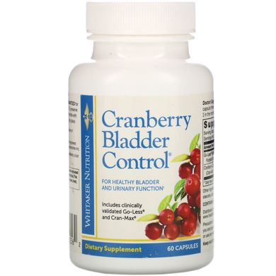 Журавлинний сечовий міхур, Cranberry Bladder Control, Dr. Whitaker, 60 капсул