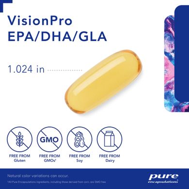 Витамины для зрения с ЭПК/ДГК/ГЛК Pure Encapsulations (VisionPro EPA/DHA/GLA) 90 капсул купить в Киеве и Украине