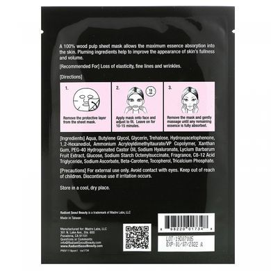 Plumping Sheet Mask, 1 Sheet Mask, Radiant Seoul, 0.85 oz (25 ml)