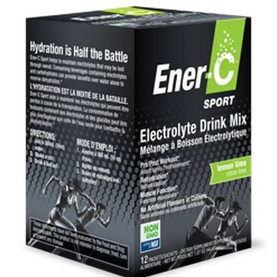 Електролітний напій смак лимон лайм Ener-C (Sport Electrolyte Drink Mix Sport lemon Lime) 12 пакетиків