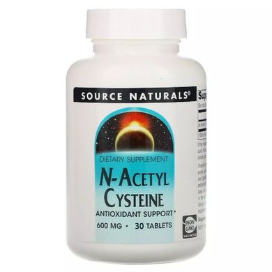 NAC N-Ацетил-L-Цистеїн Source Naturals (N-Acetyl Cysteine) 600 мг 30 таблеток