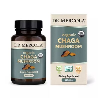 Органічний гриб Чага Dr. Mercola (Organic Chaga Mushroom) 30 таблеток