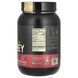 Whey protein isolate Optimum Nutrition (100% Whey Gold Standard) 909 g with strawberry flavor.