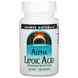 Альфа-ліпоєва кислота Source Naturals (Alpha Lipoic Acid) 50 мг 100 таблеток фото