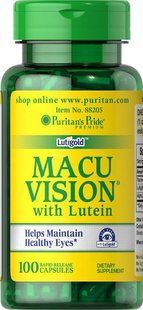 С альфа-липоевой кислотой и лютеином Macuvision&reg;, Macuvision&reg; with Alpha Lipoic Acid and Lutein, Puritan's Pride, 100 капсул купить в Киеве и Украине