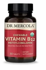 Витамин В12 Dr. Mercola (Vitamin B12) 1000 мкг 30 жевательных таблеток купить в Киеве и Украине