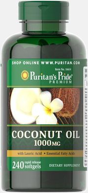 Кокосова олія, Coconut Oil, Puritan's Pride, 1000 мг, 240 капсул