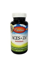 Вітаміни ACE + селен і цинк Carlson Labs (Aces + Zn) 60 капсул