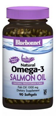 Натуральна омега-3 з лососевого жиру Bluebonnet Nutrition (Omega-3 Salmon Oil) 90 желатинових капсул