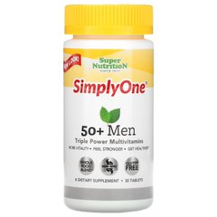 Мультивитамины для мужчин старше 50 лет Super Nutrition (50+ Men Triple Power Multivitamins) 30 таблеток купить в Киеве и Украине