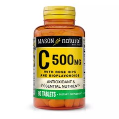 Вітамін C з шипшиною і біофлавоноїдами Mason Natural (Vitamin C With Rose Hips and Bioflavonoids) 500 мг 90 таблеток