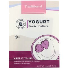 Справжній йогурт, традиційний смак, Cultures for Health, 4 пакети, 0,06 унц (1,6 г)