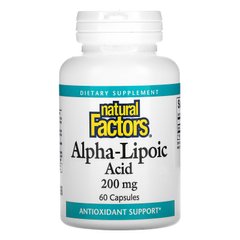 Natural Factors, Альфа-ліпоєва кислота, 200 мг, 60 капсул