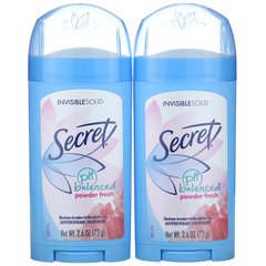 Дезодоранты со сбалансированным pH Secret (pH Balanced Deodorant Invisible Solid, Powder Fresh Twin Pack) 73 г каждый купить в Киеве и Украине