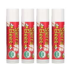 Органічний бальзам для губ Sierra Bees (Organic Lip Balm) 4 штуки в упаковці гранат