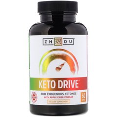 Keto Drive, екзогенний кетон БГБ, Zhou Nutrition, 60 капсул