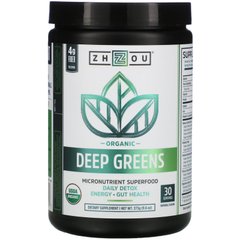 Органічна глибока зелень, Organic Deep Greens, Zhou Nutrition, 273 г