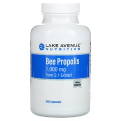 Пчелиный прополис, Bee Propolis, 5: 1 экстракт, Lake Avenue Nutrition, 1000 мг, 240 вегетарианских капсул купить в Киеве и Украине