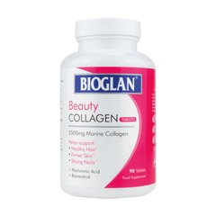 Біоглан Колаген + Гіалуронова кислота для краси волосся, шкіри та нігтів Bioglan (Beauty Collagen) 90 таблеток