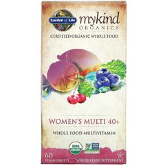 Garden of Life, MyKind Organics, мультивітаміни для жінок віком від 40 років, 60 веганських таблеток
