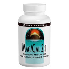 Магній Кальцій 2:1, Mag/Cal 2:1 Magnesium and Calcium, Source Naturals, 370 мг, 180 капсул