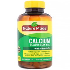 Кальцій-магній-цинк з вітаміном D3, Nature Made, 300 таблеток
