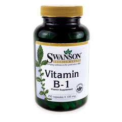 B-1 Тиамин, Vitamin B-1 (Thiamin), Swanson, 100 мг, 250 капсул купить в Киеве и Украине