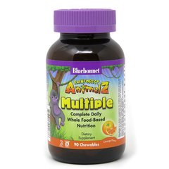 Мультивітаміни для дітей зі смаком апельсина Bluebonnet Nutrition (Rainforest Animalz Multiple) 90 жувальних цукерок