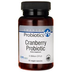 Журавлина пробіотик, Cranberry Probiotic, Swanson, 5 мільярд КУО, 60 капсул
