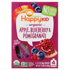 Дитяче пюре з ябЦибуляом чорницею і гранатом органік Happy Family Organics (Inc. Happy Squeeze) 4 пакети по 90 г