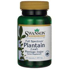 Подорожник великий лист Swanson (Full Spectrum Plantain Leaf Plantago Major) 400 мг 60 капсул