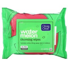 Очищаючі серветки з кавуном, Watermelon Cleansing Wipes, Clean & Clear, 25 серветок