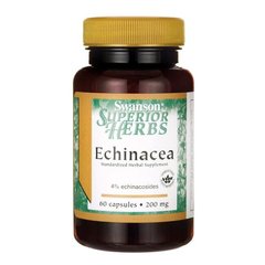Ехінацея, Echinacea (Standardized), Swanson, 200 мг, 60 капсул