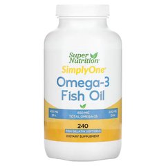 Омега 3 рыбий жир Super Nutrition (Omega-3 Fish Oil) 1000 мг 240 капсул купить в Киеве и Украине