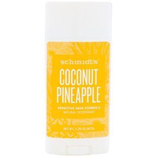 Formula for Sensitive Skin, Coconut and Pineapple, Schmidts Naturals, 3.25 oz (92 g).