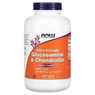 Глюкозамин Хондроитин усиленное действие Now Foods (Glucosamine & Chondroitin) 240 таблеток купить в Киеве и Украине
